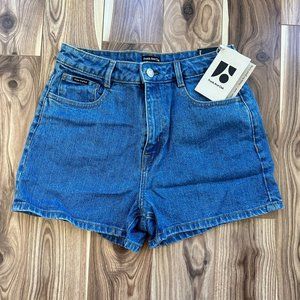 *NWT* FRANK & OAK | high rise stevie jean denim short light indigo 28